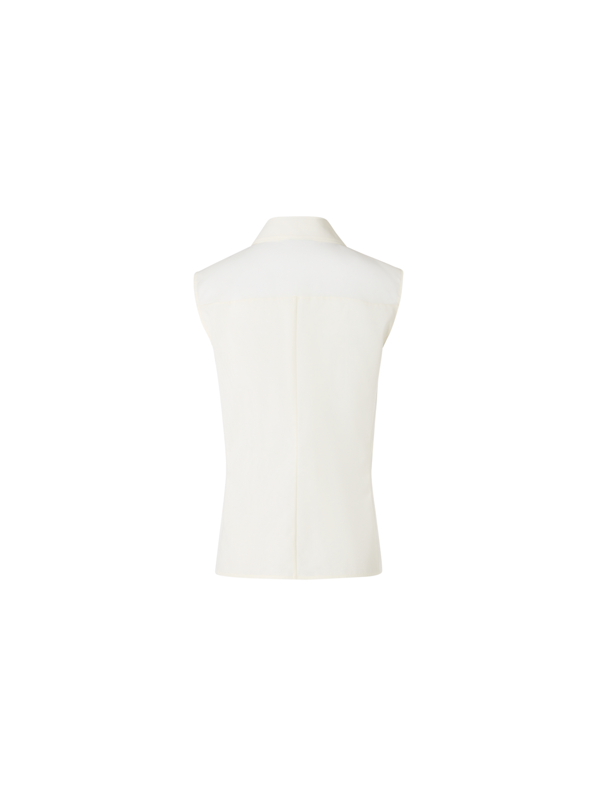 Designer Sleeveless Cotton Voile Blouse - ecru