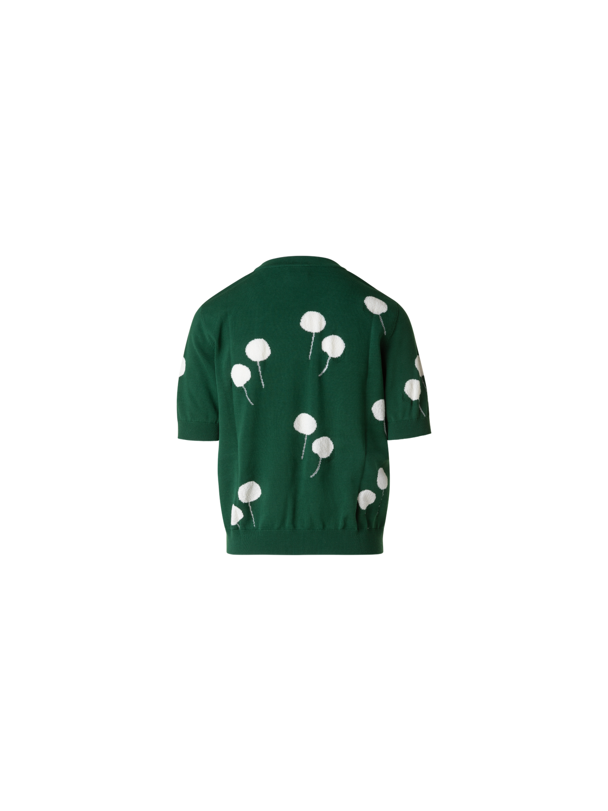 Designer Short Sleeve Cotton Dandelion Sweater - black - multicolor