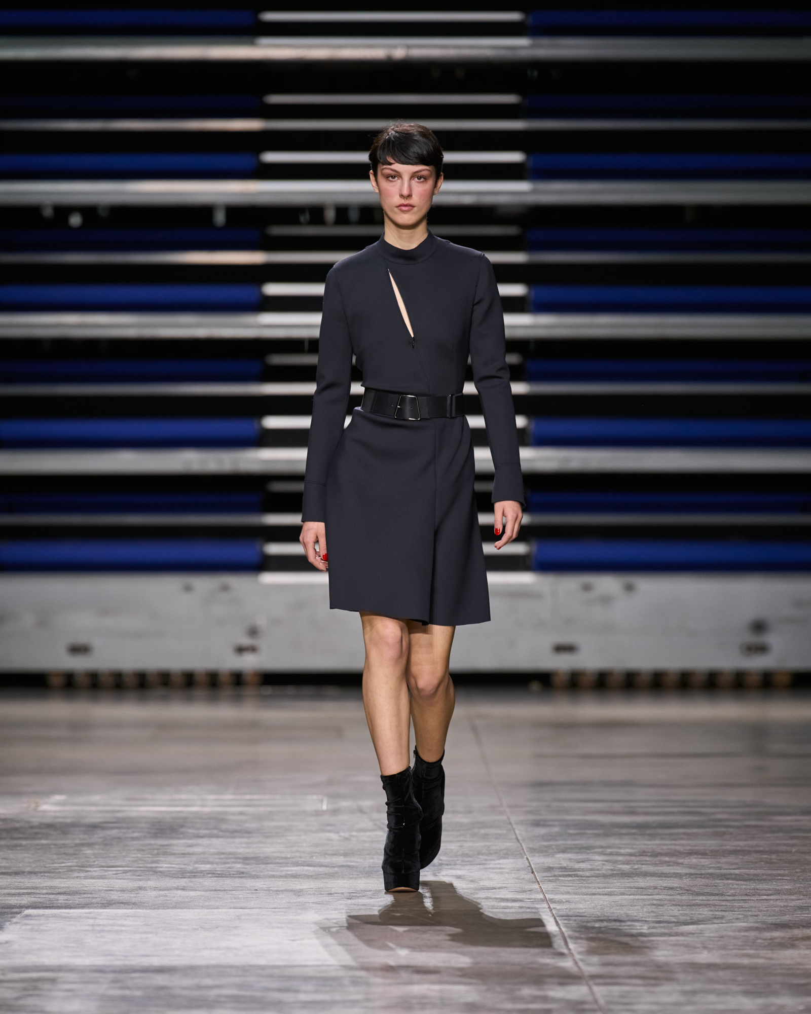 Designer Techno Neoprene Dress - black 