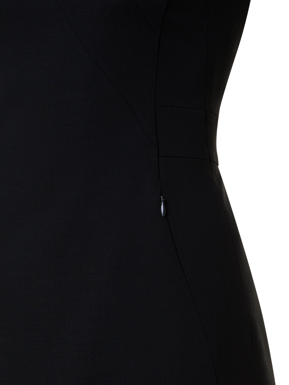 Designer Sleeveless Wool Double-Face Sheath Dress - black