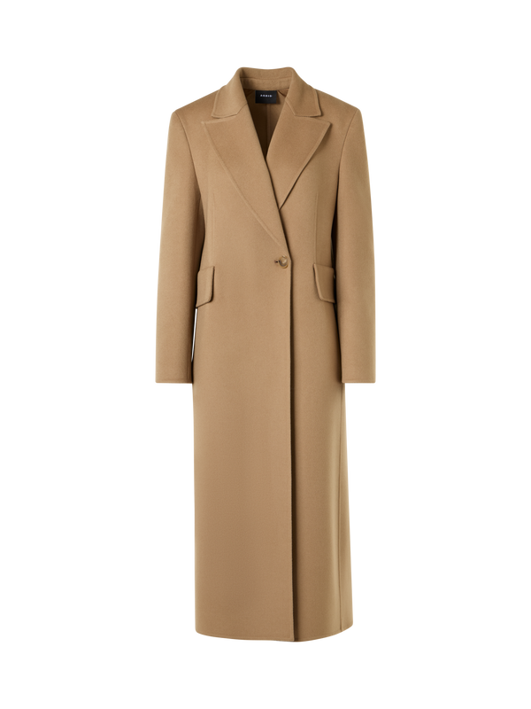 Designer Cashmere Double-Face Straight Coat - beige