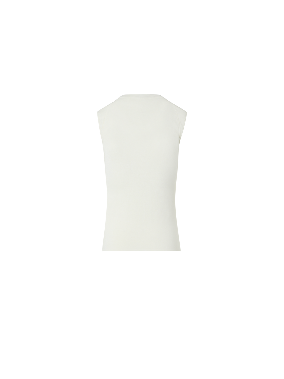 Designer Sleeveless Knit Top in Silk Stretch - ecru