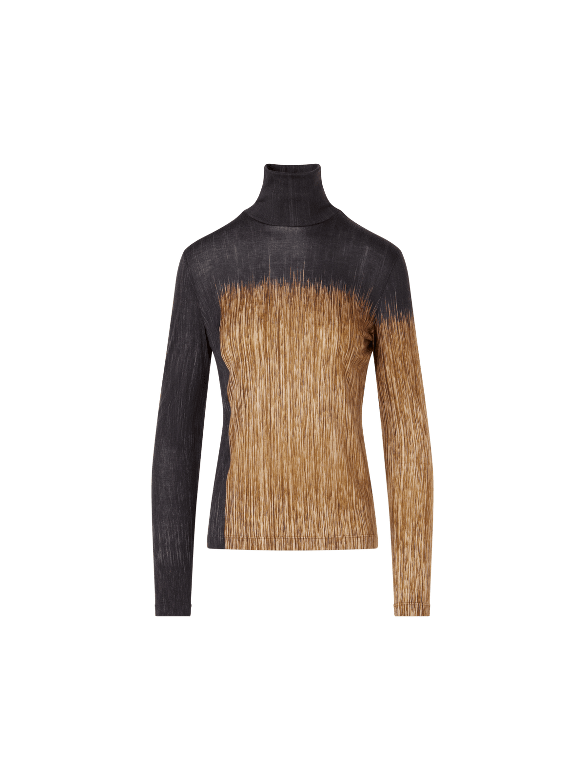 Designer Cashmere Silk Shirt in Oro Lienzo Print - multicolor - black - brown