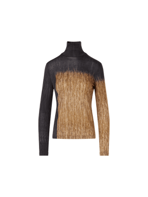 Designer Cashmere Silk Shirt in Oro Lienzo Print - multicolor - black - brown