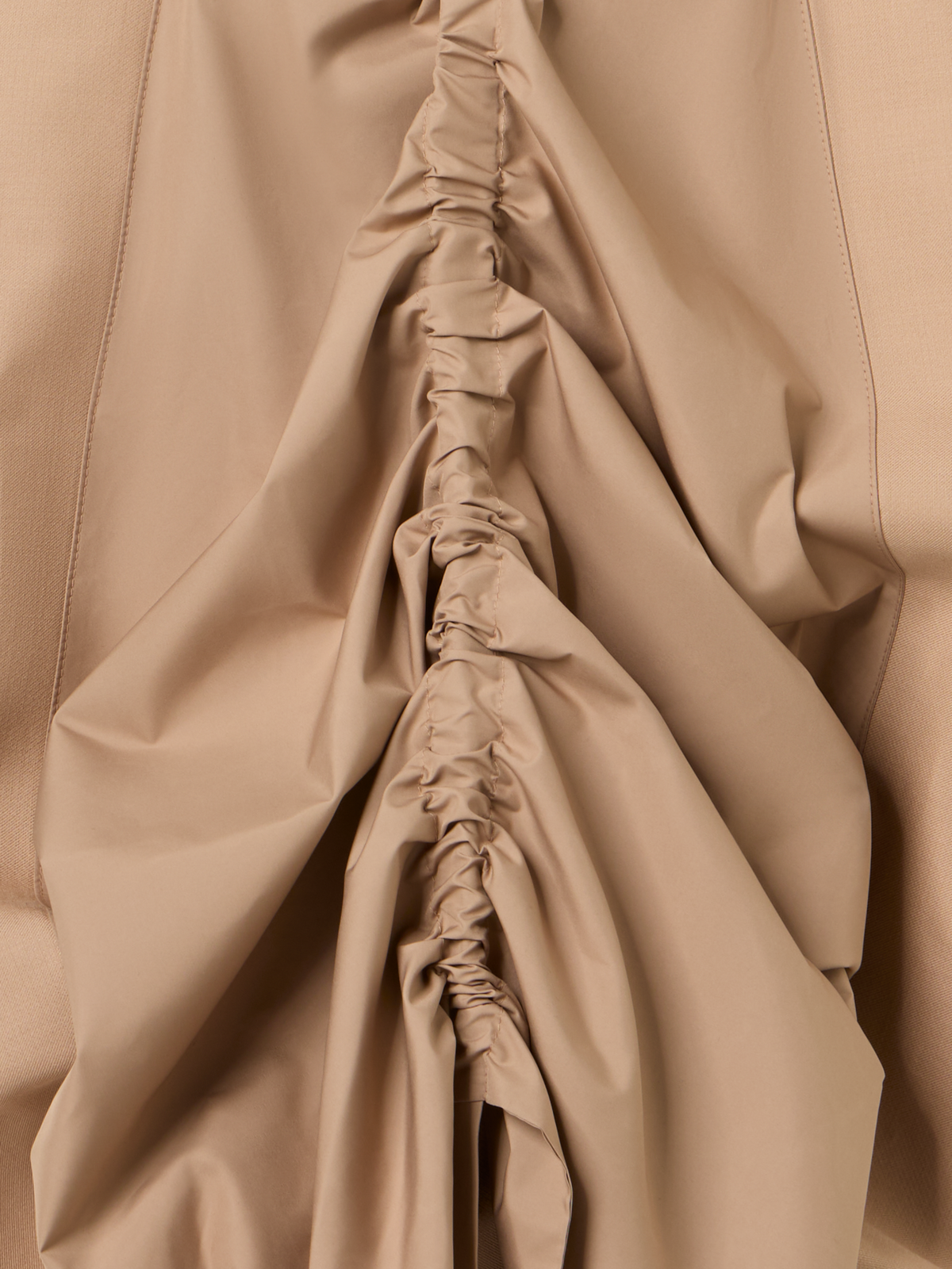 Designer Flared Cotton Double-Face Midi Skirt - beige