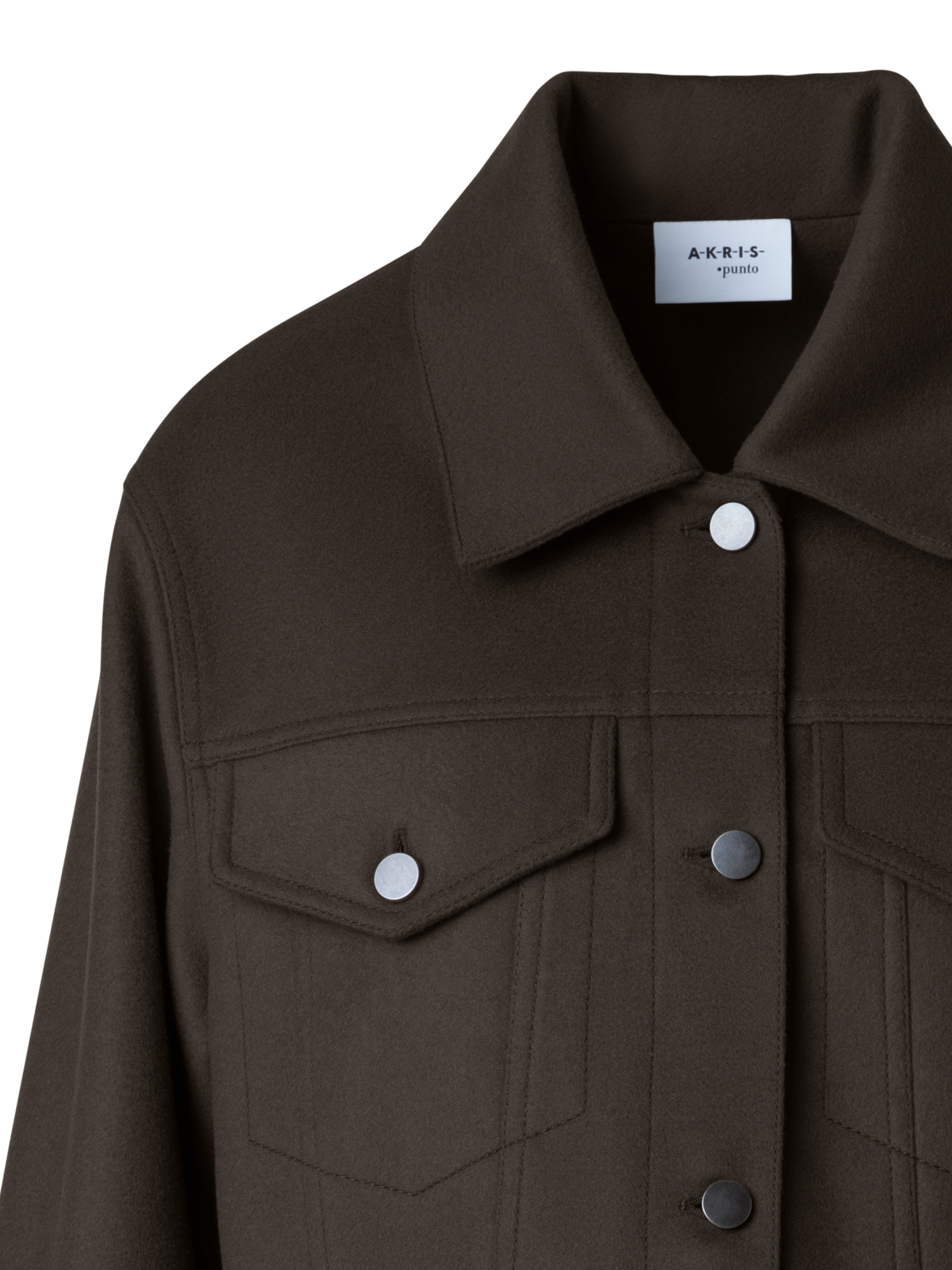 Designer Oversized Wool Flannel Shirt Jacket - neutral - brown