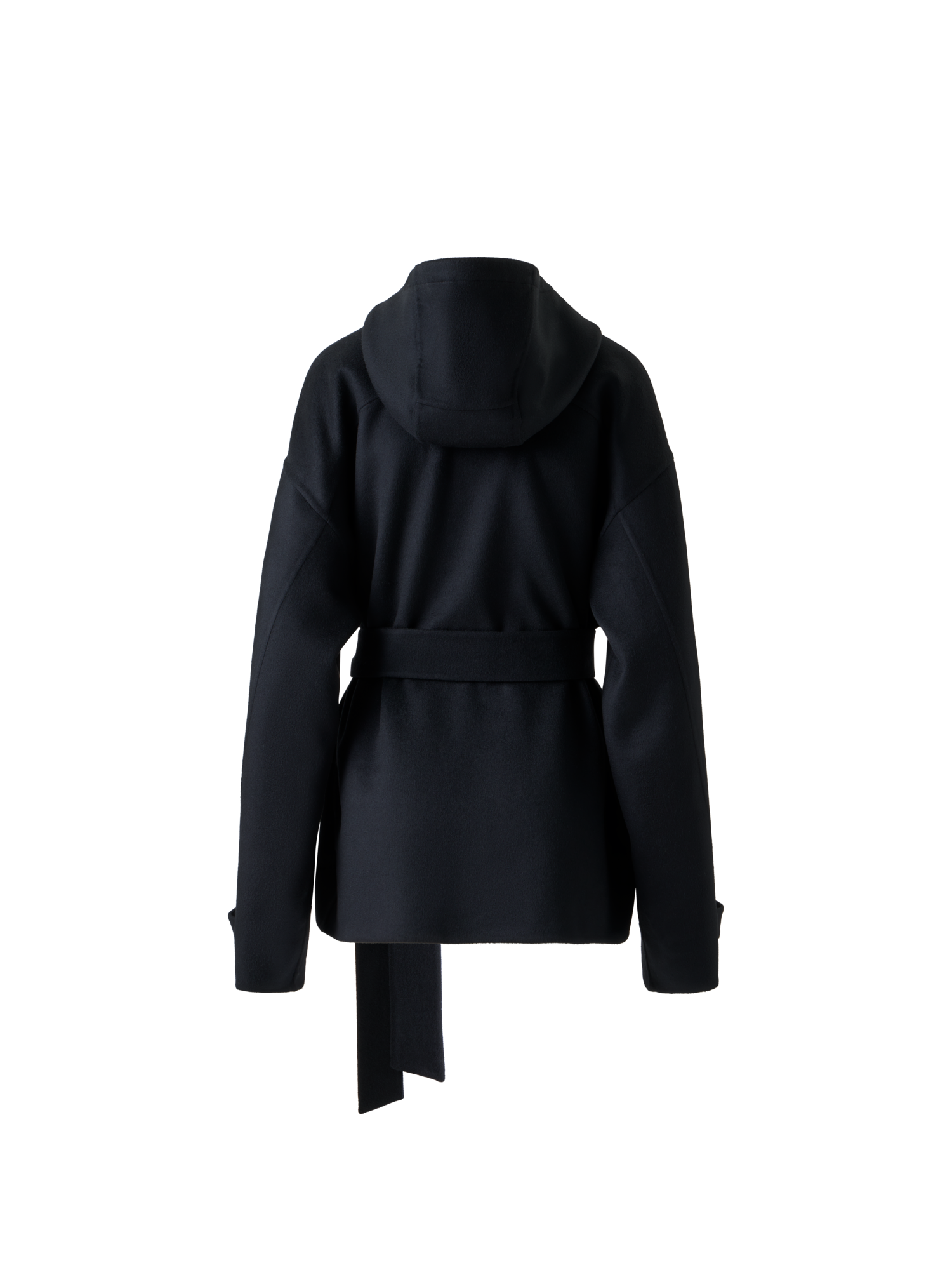 Designer Double-Breasted Cashmere Double-Face Parka - black - neutral