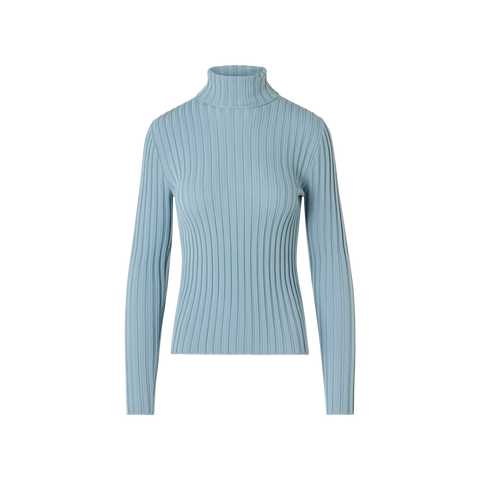Reversed Rib Merino Knit Turtleneck