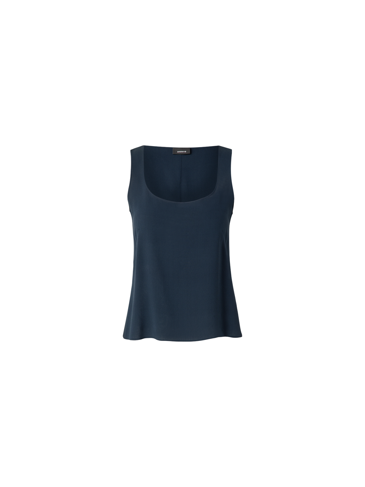 Designer Sleeveless Silk Georgette Top - navy - blue