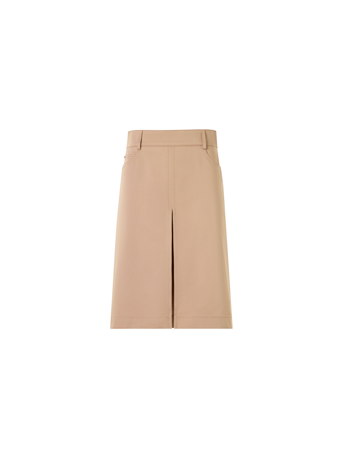 Designer A-Line Cotton Gabardine Skirt - beige
