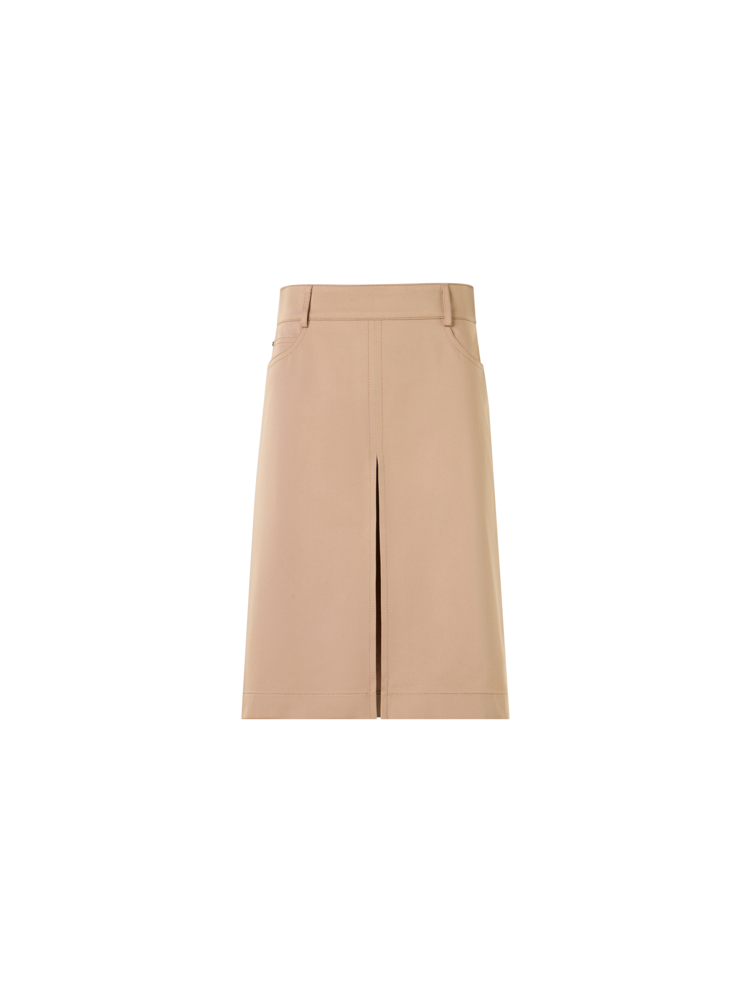 Designer A-Line Cotton Gabardine Skirt - beige