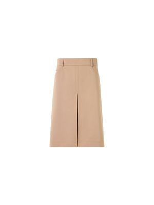 Designer A-Line Cotton Gabardine Skirt - beige