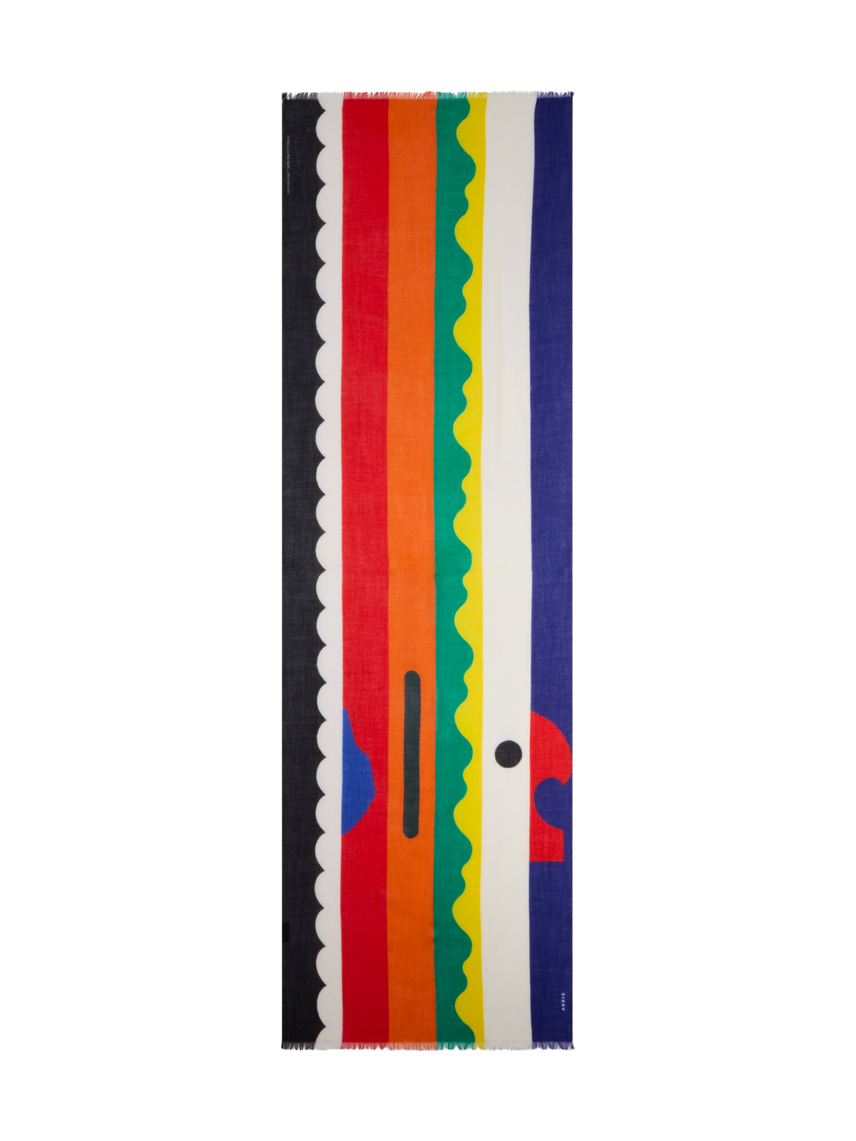 Designer Cashmere Scarf in Paravent Print - multicolor