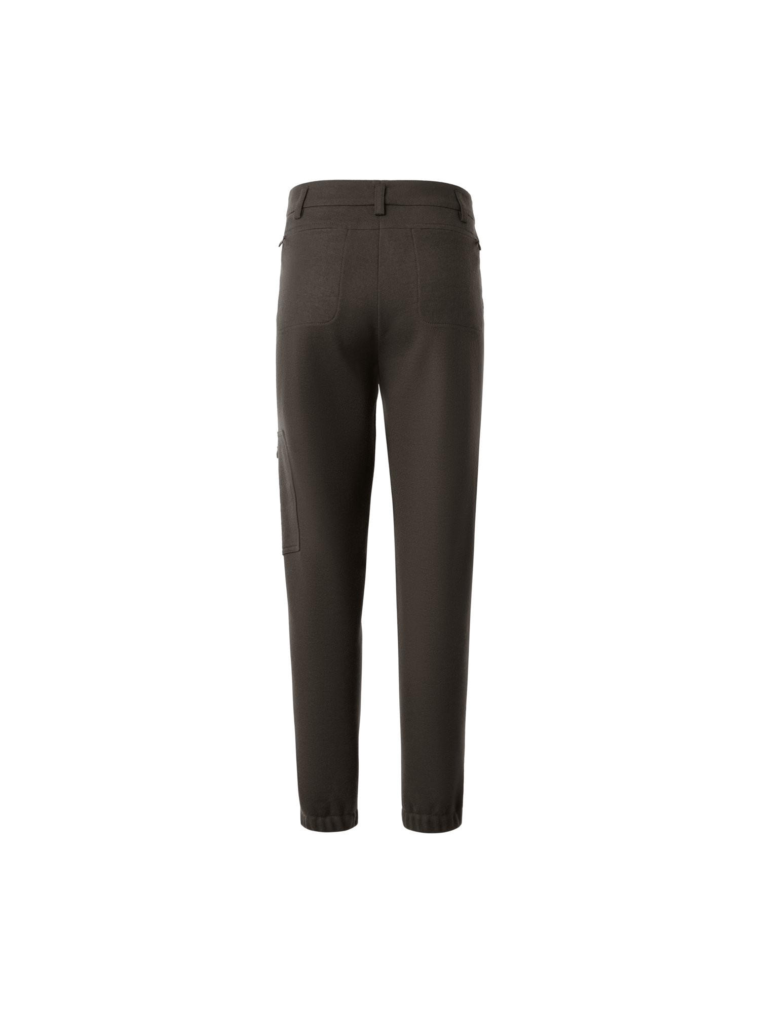 Designer Tapered Felted Wool Jersey Cargo Pants - neutral - brown