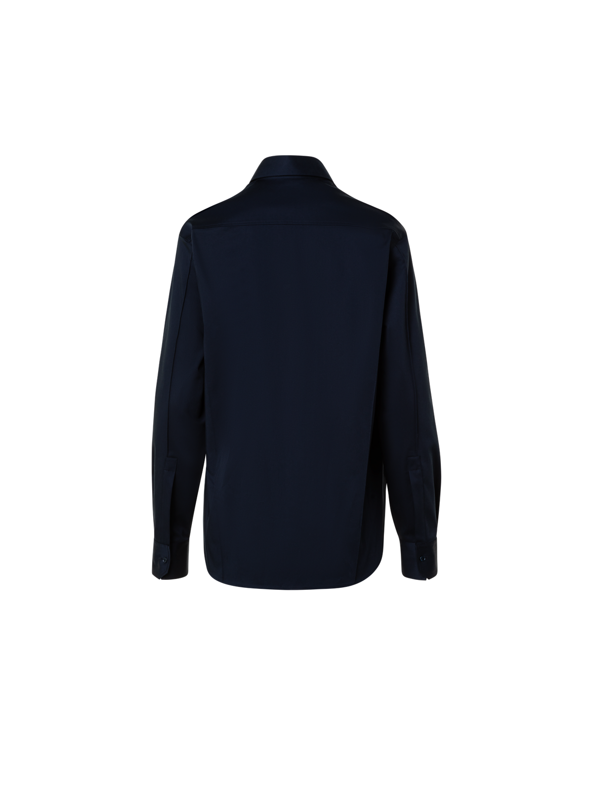 Designer Cotton-Gabardine Blouse - navy - blue