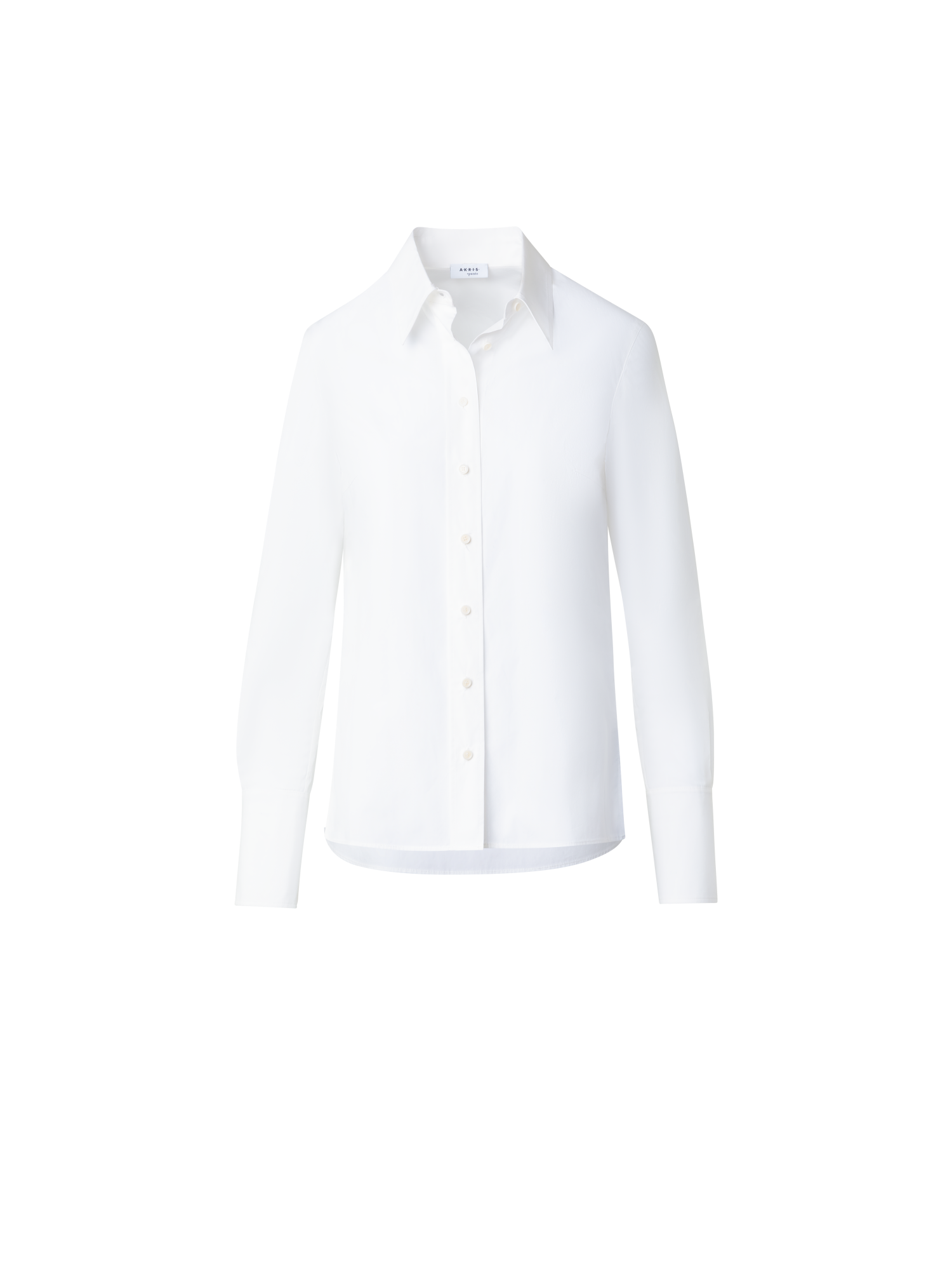 Designer Fitted Cotton Poplin Blouse - ecru - white
