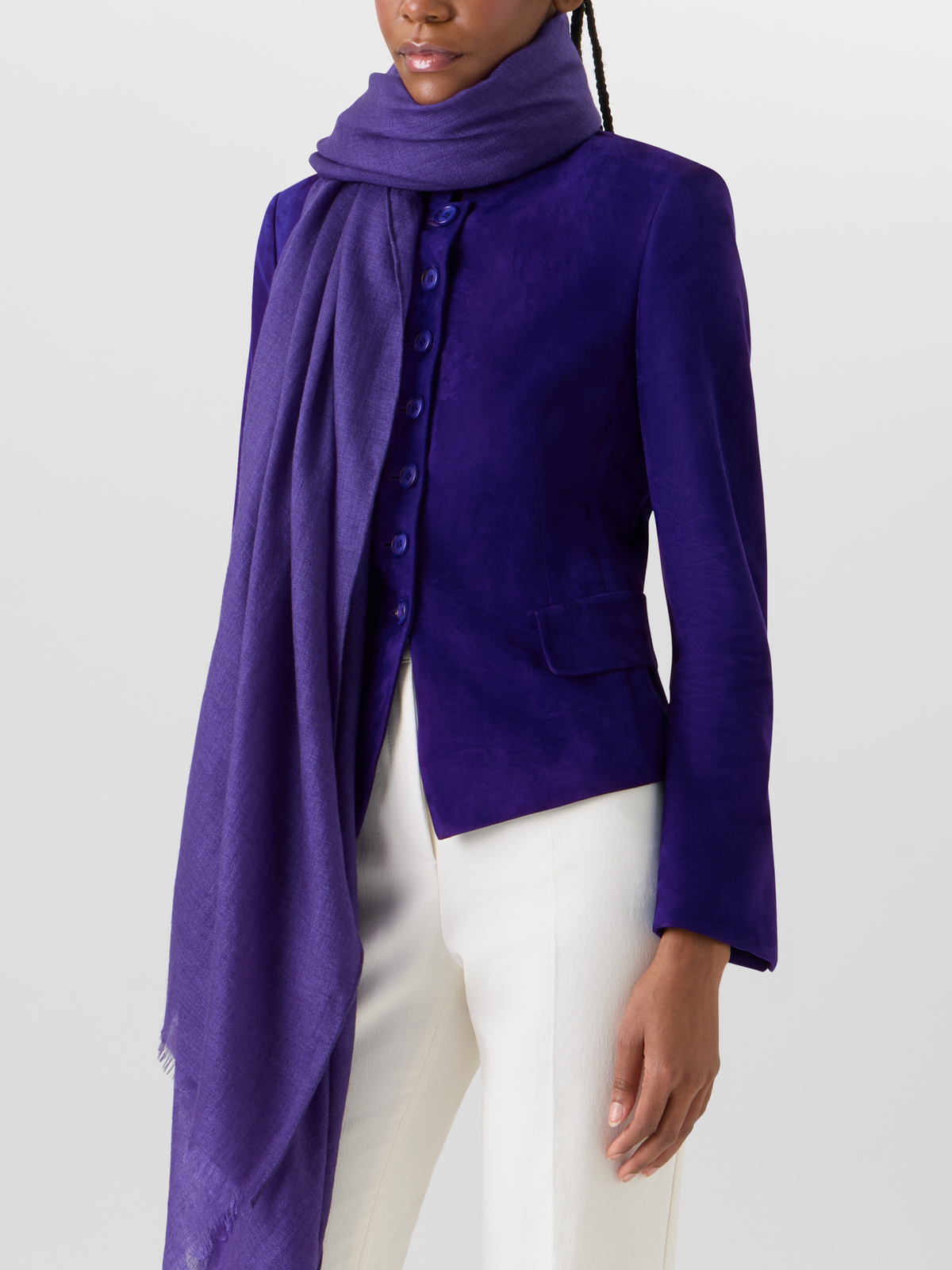 Designer Cashmere-Silk Scarf - purple #editorial