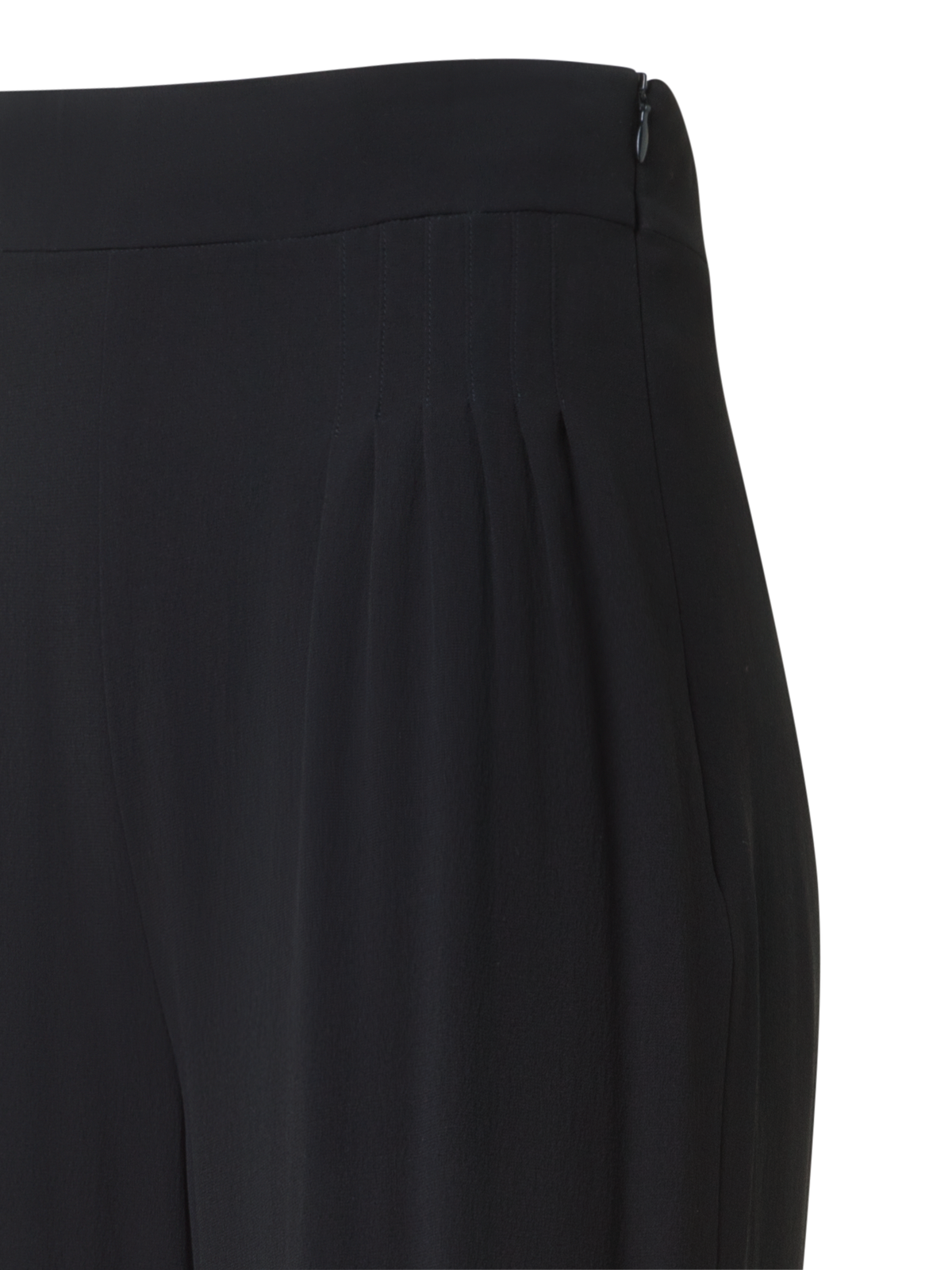 Designer Palazzo Silk Pants with Side Slits - black - neutral