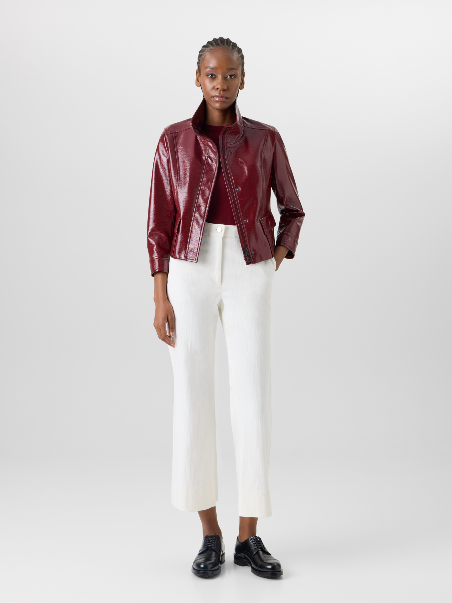 Designer Cecily Bootcut Pants in Cotton-Stretch Denim - ecru 