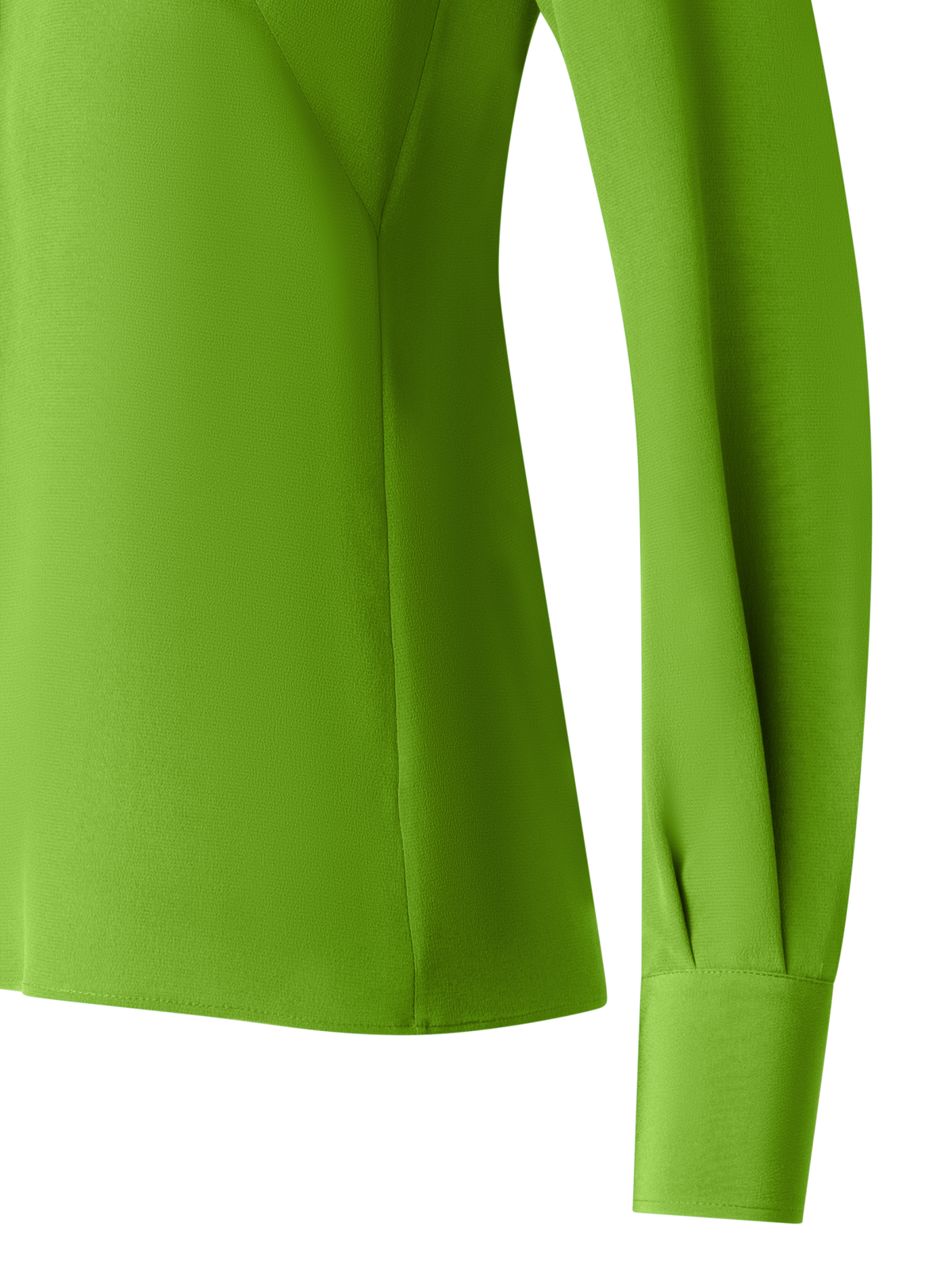 Designer Fitted Silk Shirt Blouse - green