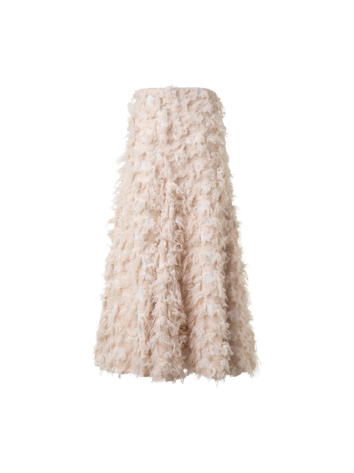 Designer Flared Midi Skirt in 3D Jacquard - neutral - pastel - beige