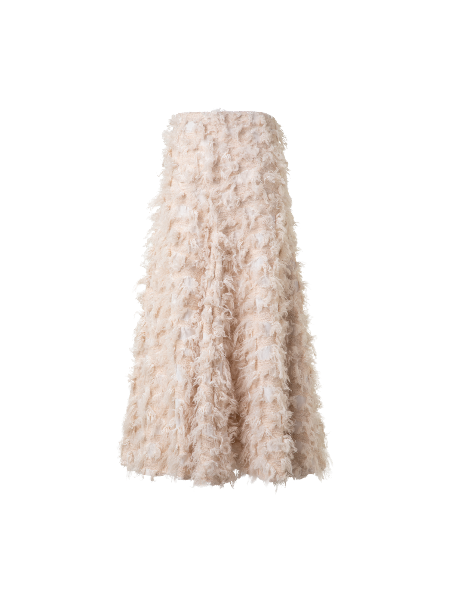 Designer Flared Midi Skirt in 3D Jacquard - neutral - pastel - beige