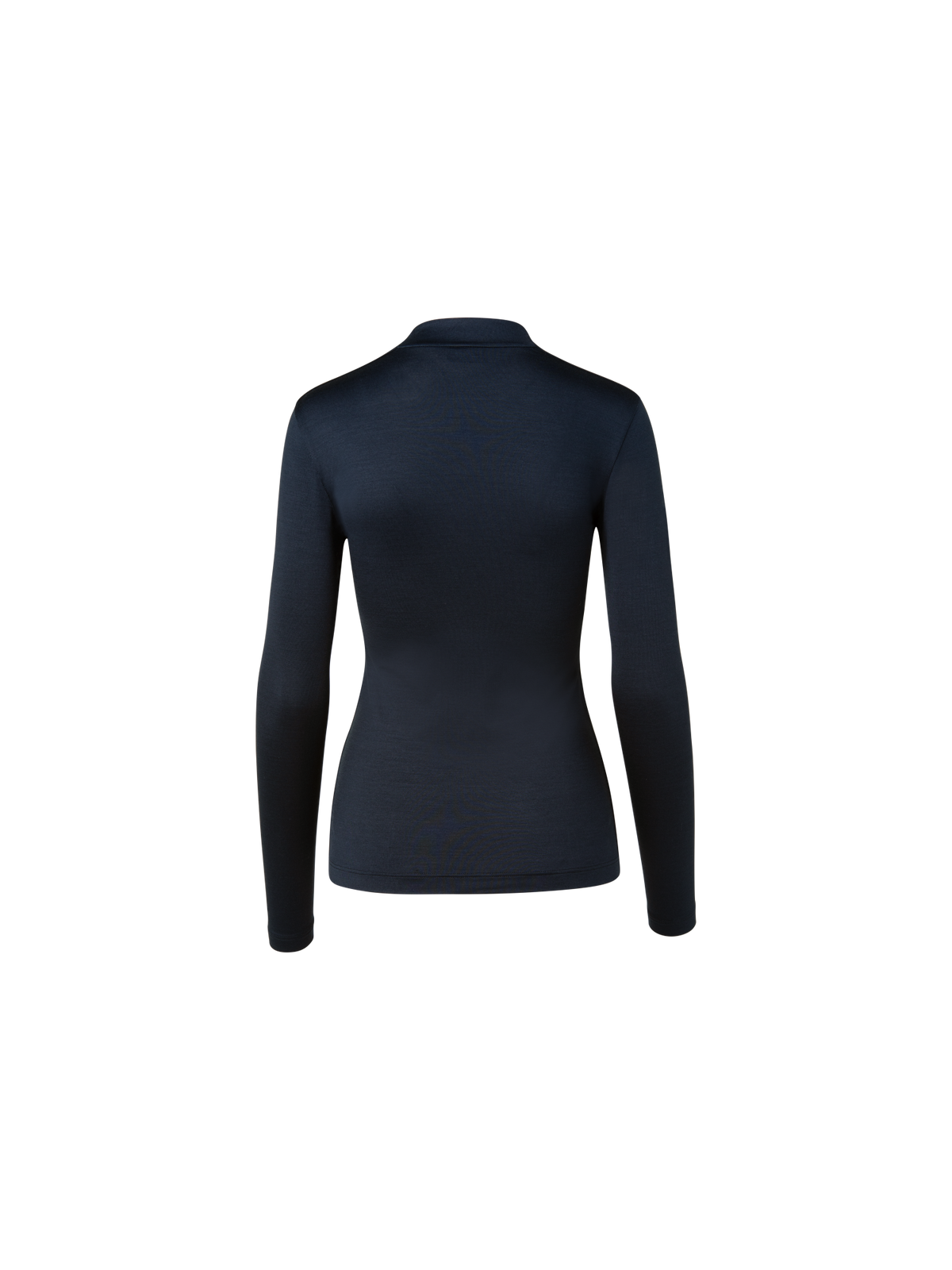 Designer Long Sleeve Shirt in Silk Jersey - navy - blue