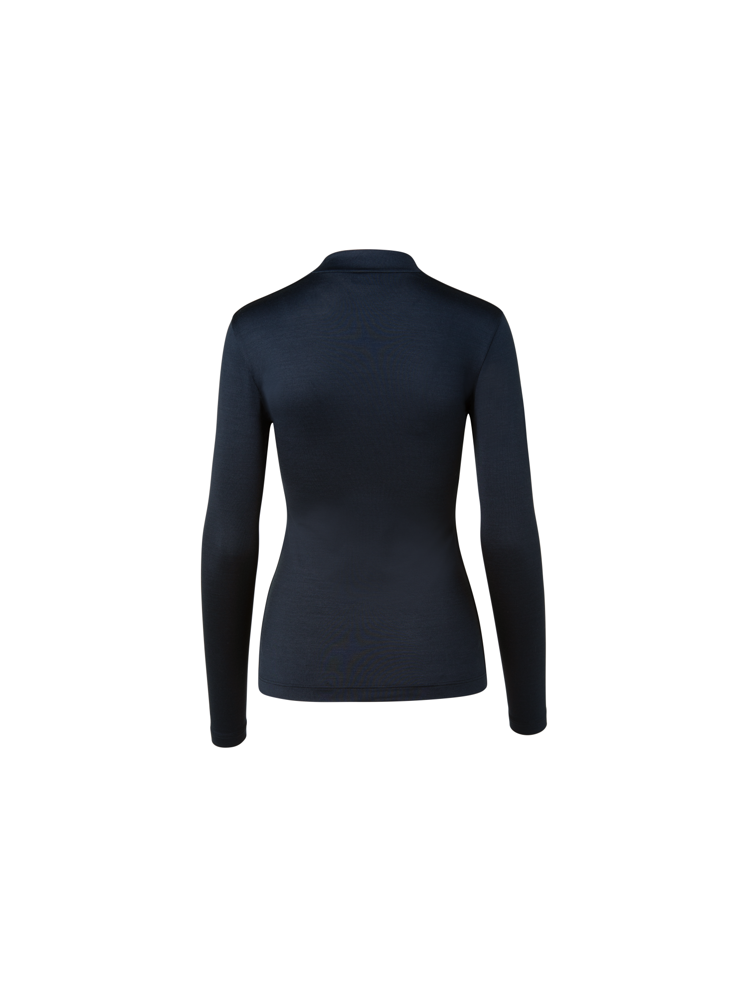 Designer Long Sleeve Shirt in Silk Jersey - navy - blue