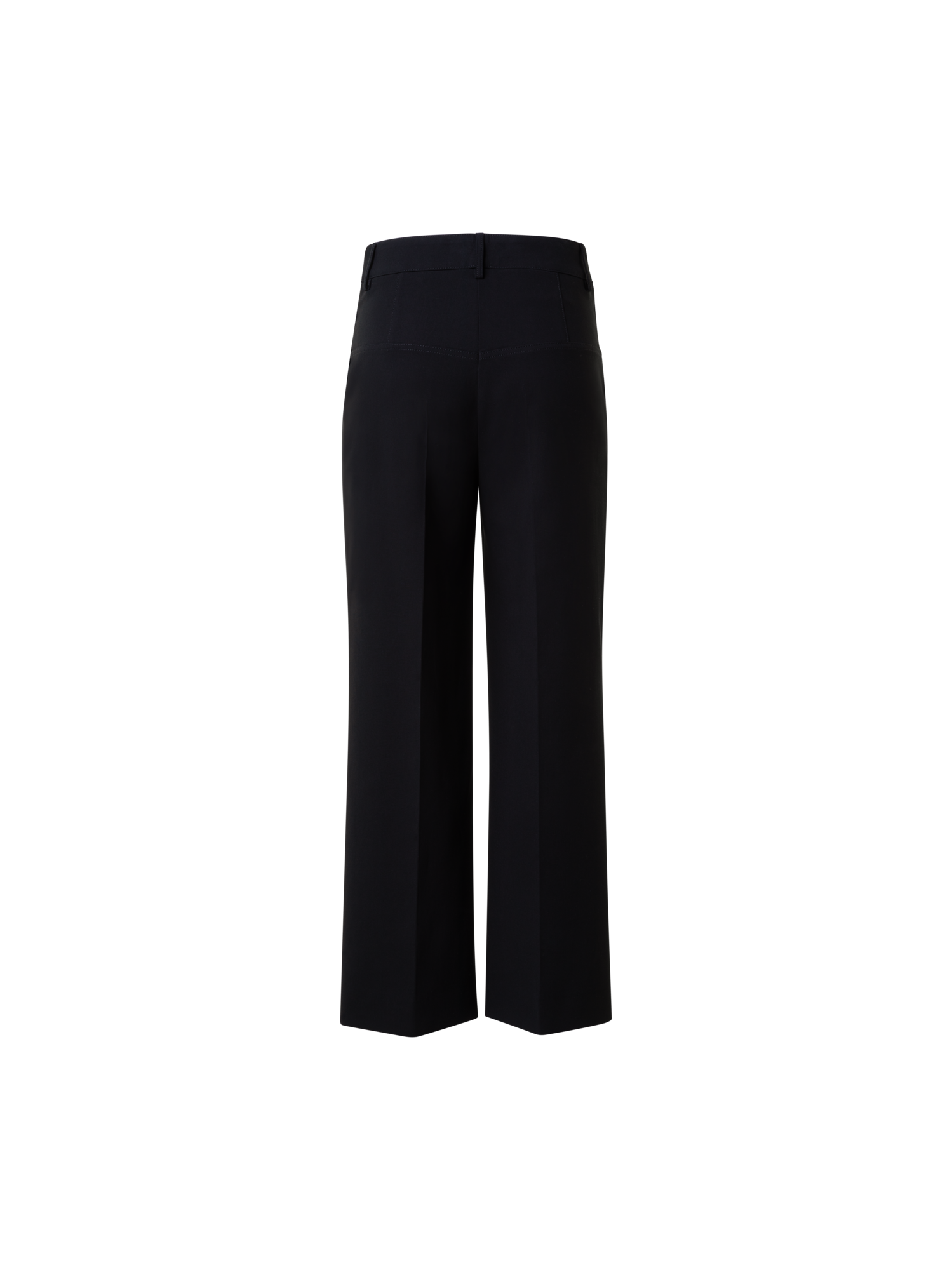 Designer Cropped Wide Cotton Pants - neutral - black