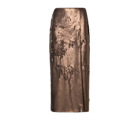 Bi-Color Sequin Jersey Pencil Skirt with Slit