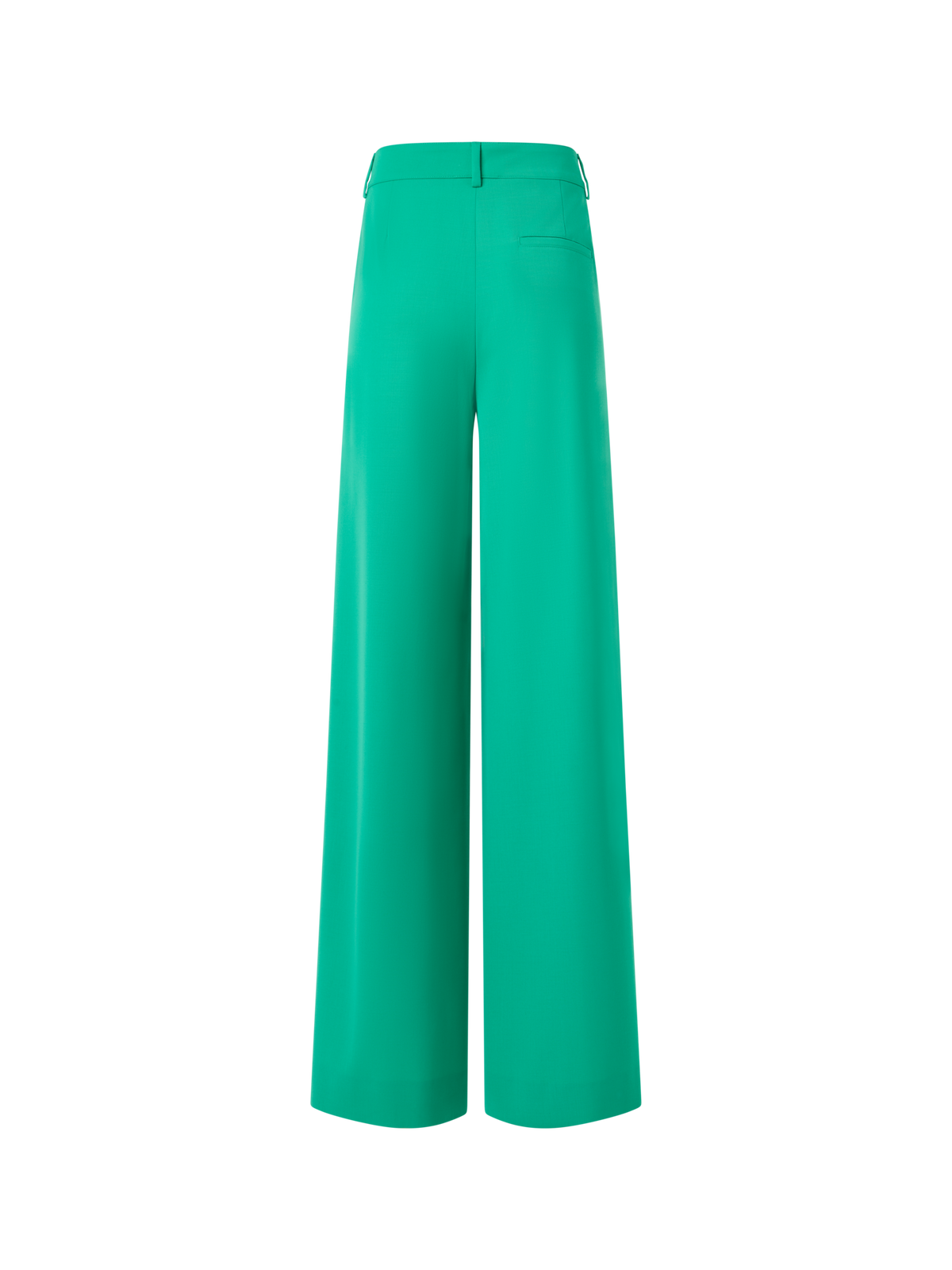 Designer Cassie Flared Wide-Leg Pants in Wool Gabardine - green