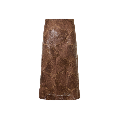 Techno Lacquered Sea Fan Lace A-Line Skirt