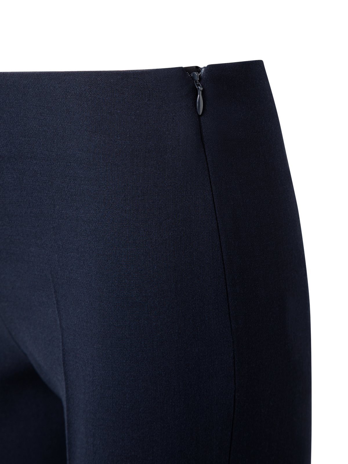 Designer Slim Wool Double-Face Pants - navy - blue