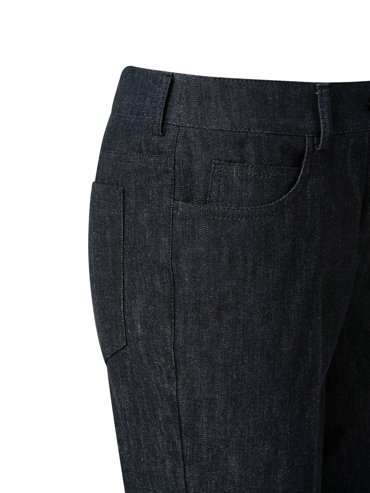 Designer Slim Cotton Denim Stretch Pants - black - grey