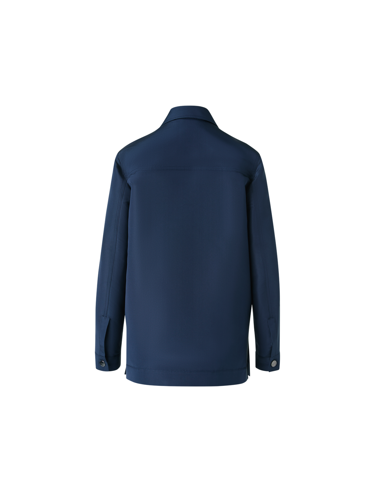 Designer Ottoman Silk Shirt Jacket - neutral - navy - blue