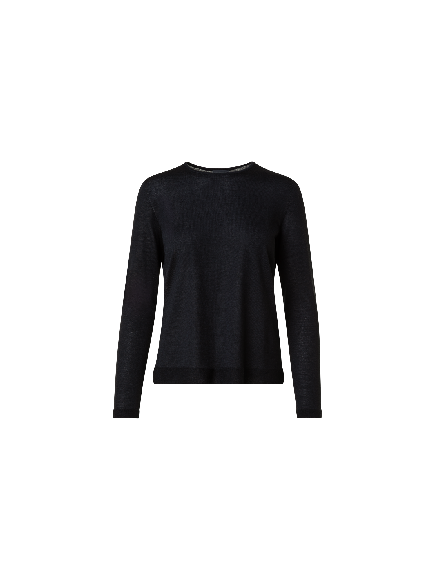 Designer Seamless Pullover from Cashmere Silk - black