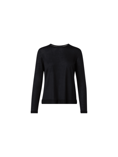 Designer Seamless Pullover from Cashmere Silk - black