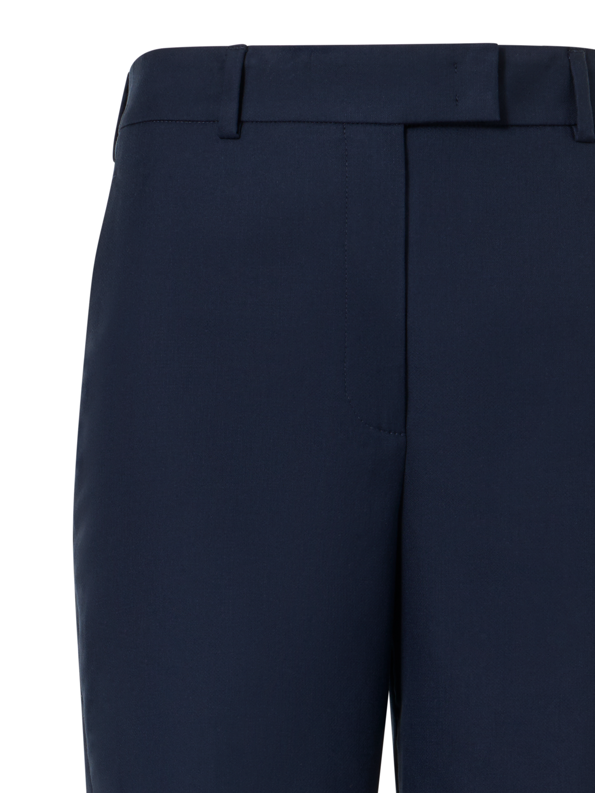 Designer Christelle Cropped Wide-Leg Pants in Cotton-Silk Double-Face - navy