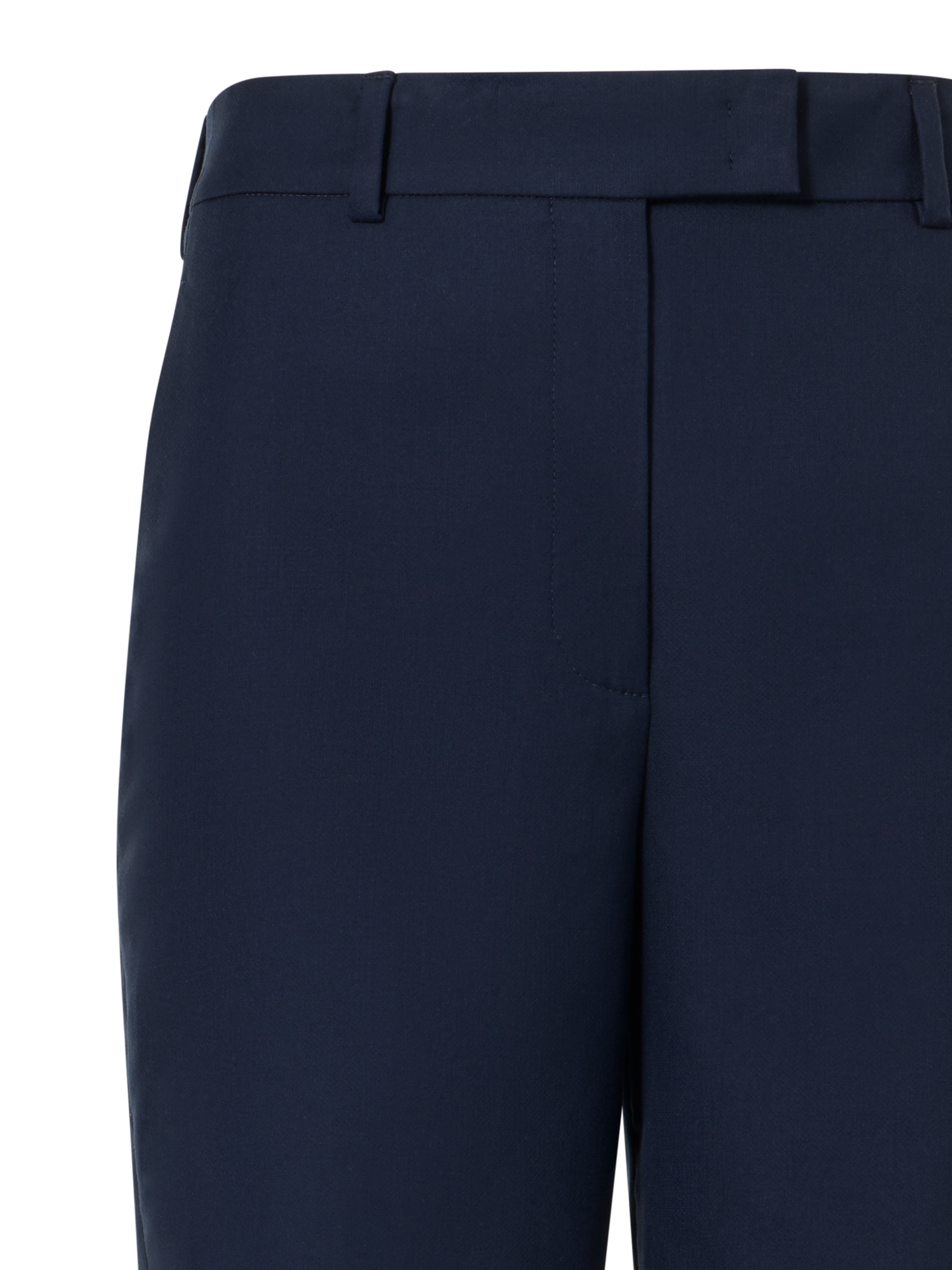 Designer Christelle Cropped Wide-Leg Pants in Cotton-Silk Double-Face - navy