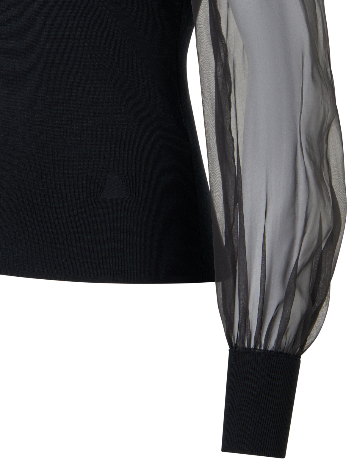 Designer Stretch-Silk Knit Sweater - black