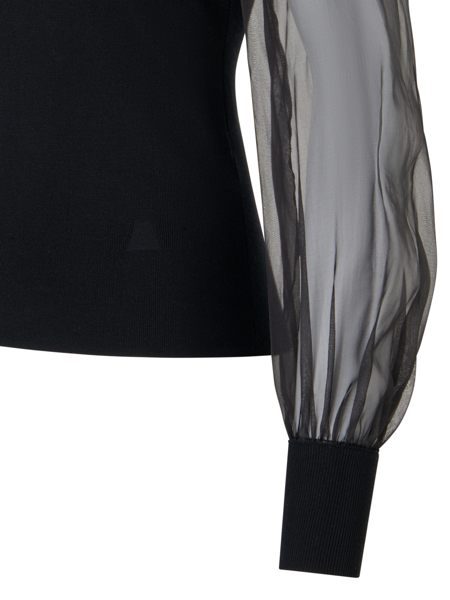 Designer Stretch-Silk Knit Sweater - black