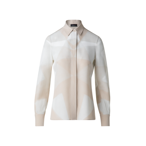 Silk Blouse with Chiaroscuro Print