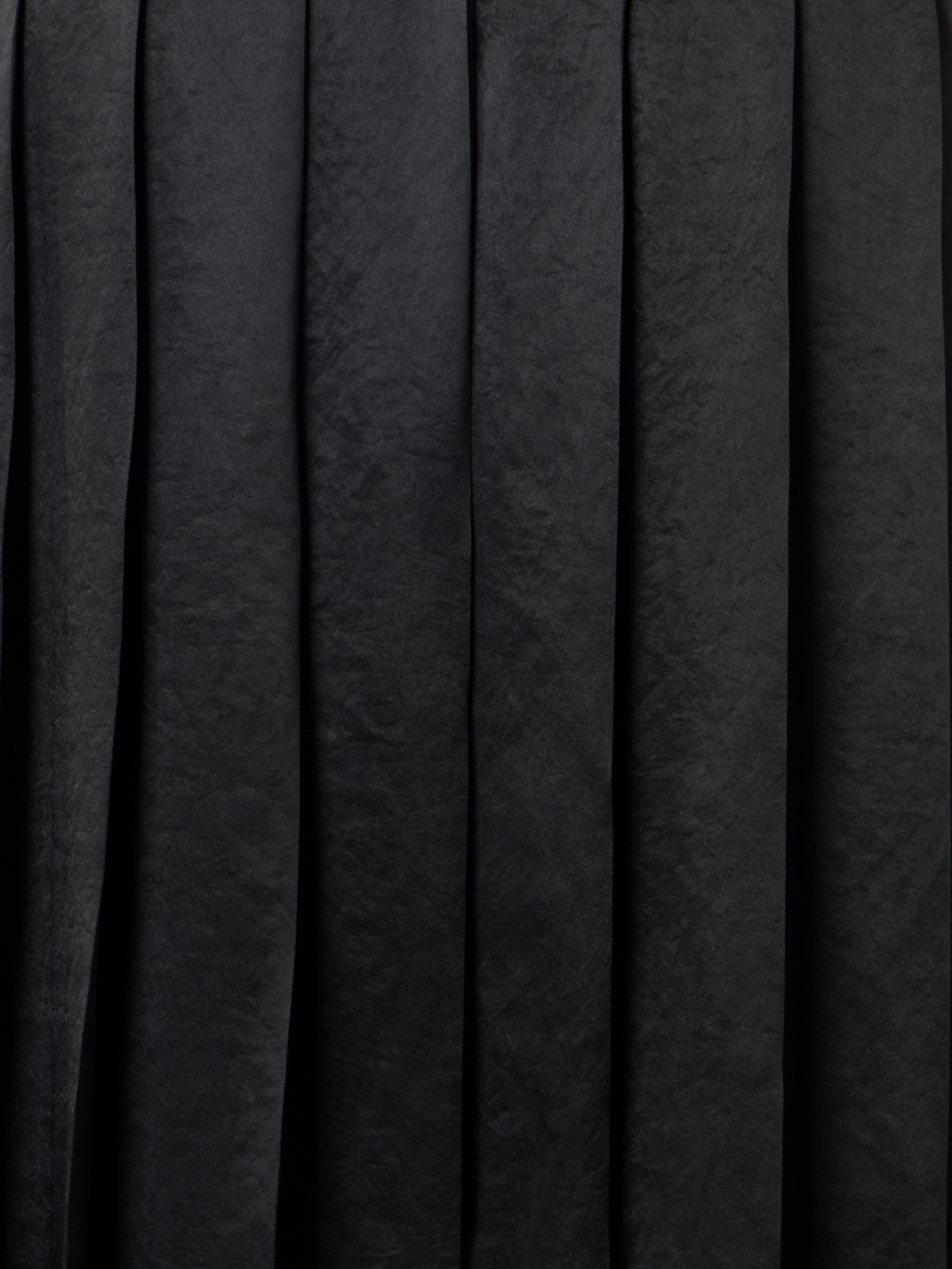 Designer Pleated Satin Midi Skirt - black
