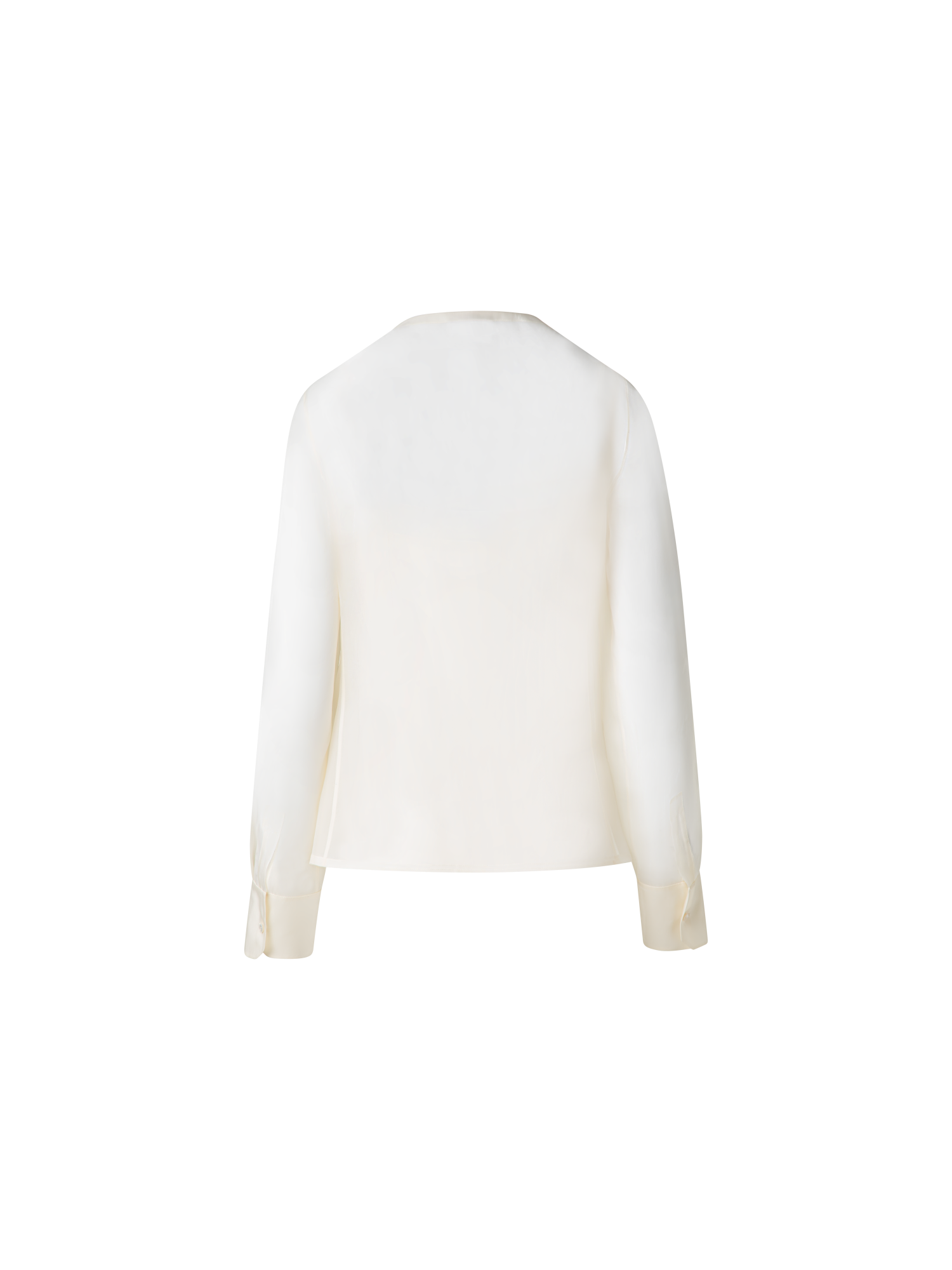 Designer Sheer Silk Organza Blouse - neutral - ecru - white