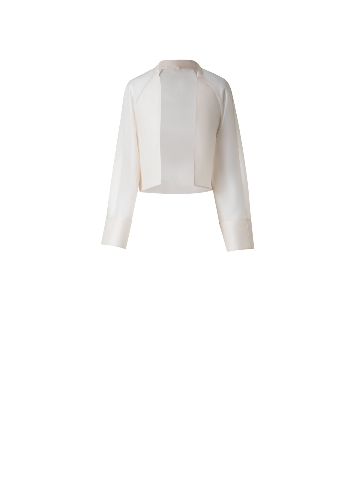 Designer Duo Coat - Vest and Bolero in Silk Organza - neutral - ecru - white