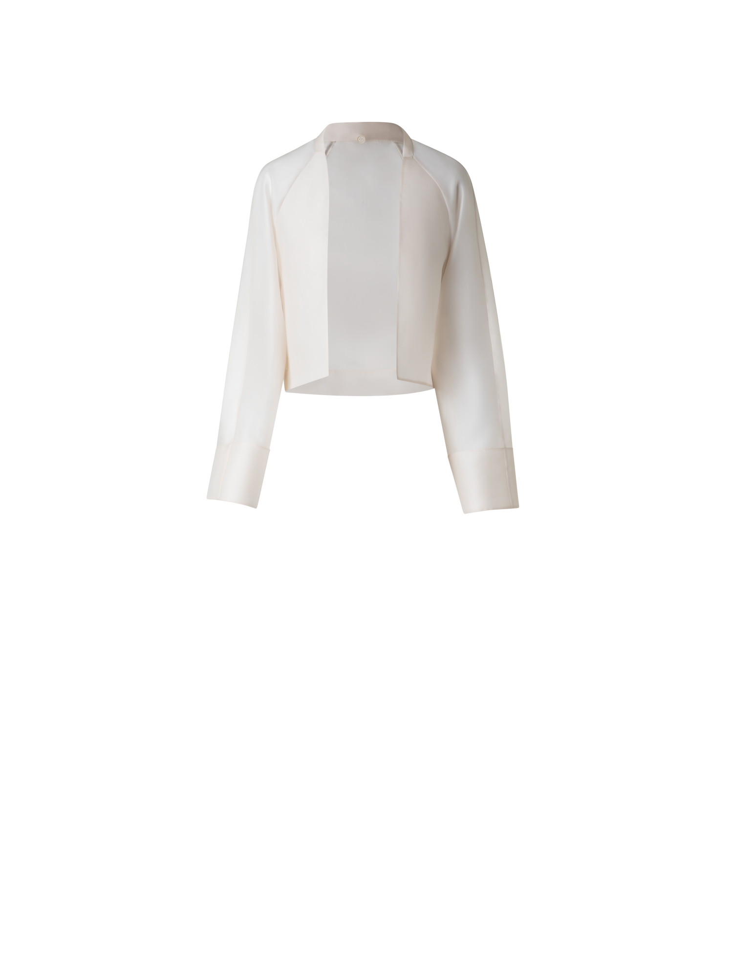 Designer Duo Coat - Vest and Bolero in Silk Organza - neutral - ecru - white