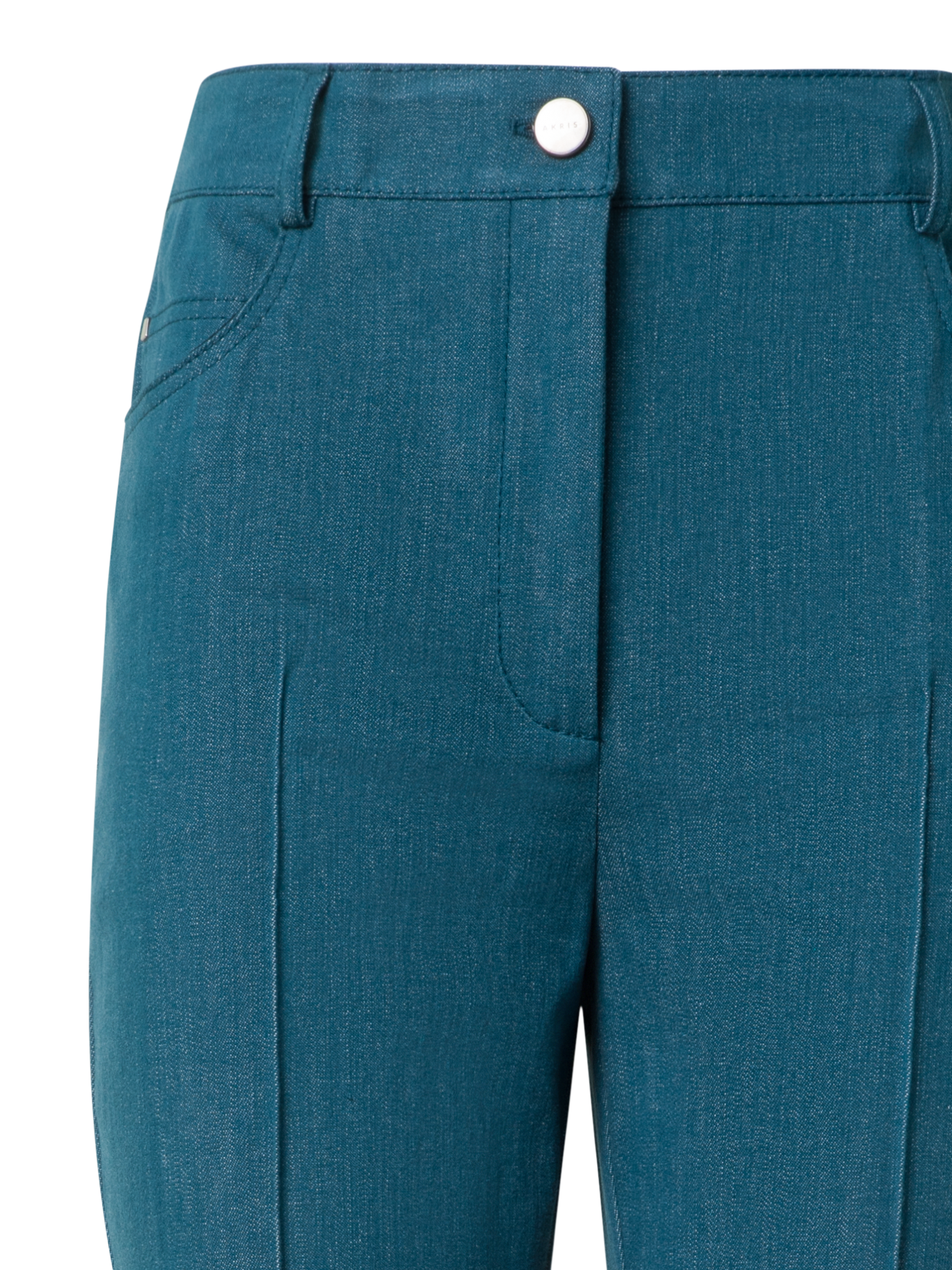 Designer Bootcut Cotton Denim Stretch Pants - green