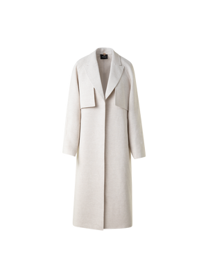 Designer Duo Coat - Vest and Bolero in Linen Double-Face - neutral - grey - ecru - white