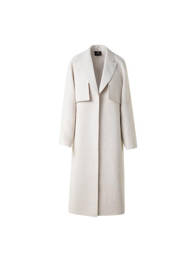 Designer Duo Coat - Vest and Bolero in Linen Double-Face - neutral - grey - ecru - white