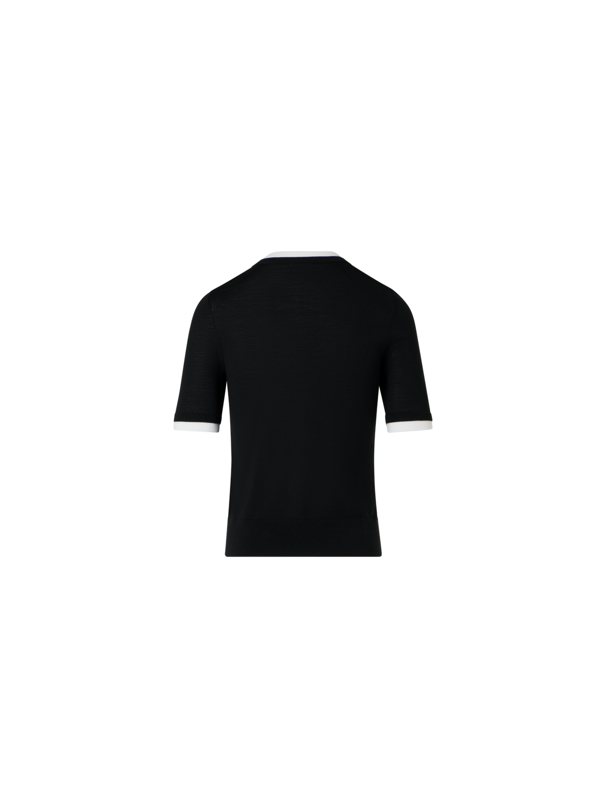 Designer Trompe l’Oeil Layered Wool Sweaterl - black - ecru